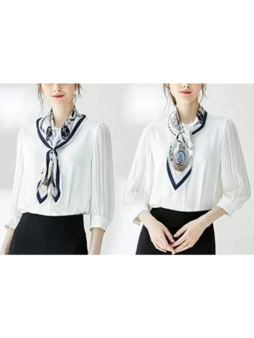 100% Silk Square Scarf for Hair - Versatile Neckerchief & Headscarf, 25.6